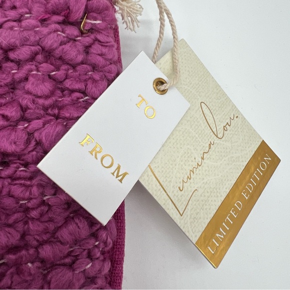 Lumina Lou (2) India Magenta Tassel Holiday Christmas Stocking Nordstrom 12x20 - Picture 3 of 7